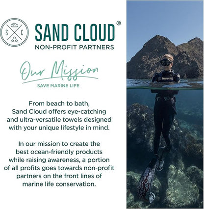 Sand Cloud Oversized Turkish Beach Towel (Mr Otter) - 100% Certified Cotton Turkish Bath Towels - Sand Free & Quick Dry Large Beach Towel for Pool, Yoga, Picnic & Travel - As Seen on Shark Tank