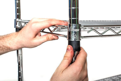 Omega 21" Deep x 36" Wide x 80" High 3 Tier Chrome Starter Shelving Unit