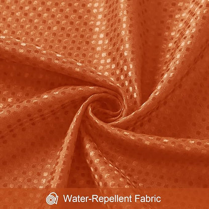 3 in 1 Extra Long Burnt Orange Shower Curtain Set-72 W x 84 H, Modern Waffle and PEVA Liner Set with 12 Stainless Steel Hooks, Waterproof Fabric for Bathroom