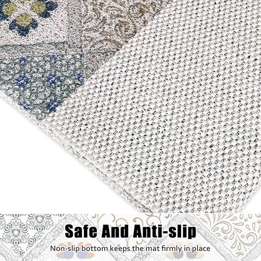 Shower Mat Non Slip - 24x36 Inch Shower Mats for Inside Shower with Drain Hole in Middle, Super Soft and Comfortable PVC Loofah Massage Bath Mat for Shower, Anti Slip Shower Stall Mat, Quick Drying
