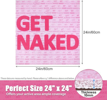 Shower Mat Non-Slip Square - 24x24 Inch Soft Comfortable Bath Mats with Drainage Holes - PVC Loofah Massage Bathmat for Shower, Tub, Bathroom, Wet Areas - Quick Drying & Easy Cleaning