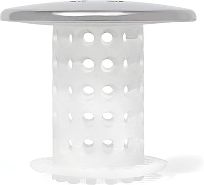 TubShroom Bathtub Drain Protector and Hair Catcher - 2 Pack, Chrome - Fits 1.5" - 1.75" Bathtub and Shower Drains