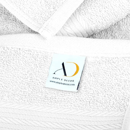 Ample Decor Hand Towel 18 X 28 Inch Pack of 6 600 GSM 100% Cotton,Soft Absorbent Thick Durable Premium Quality, for Hotel, Bathroom, Spa, Daily Use, Gym - Christmas White