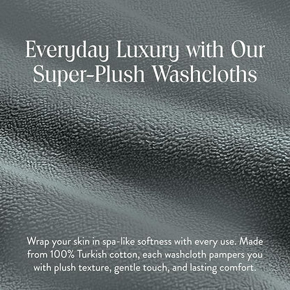 Brooklinen Super-Plush Turkish Cotton Washcloths - Set of 2 - Cotton, 820 GSM, Highly Absorbent, Machine Washable, Perfect for Home & Bathroom (13" x 13", Slate Grey)