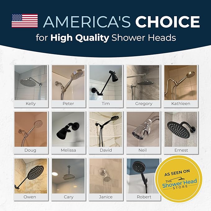HammerHead Showers® Solid Metal 2 Inch High Pressure Shower Heads - CHROME – 2.5 GPM Shower Heads High Pressure - High Flow Shower Head with ADJUSTABLE SPRAY PATTERN - Fixed Shower Head