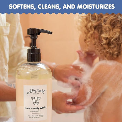 Tubby Todd Hair + Body Wash - Baby Shampoo and Body Wash - Gentle, Natural Baby Was for Newborns, Babies, and Toddlers - Non-Toxic and Hypoallergenic - Lavender Rosemary, 2 Pack, 8.5oz & 25oz