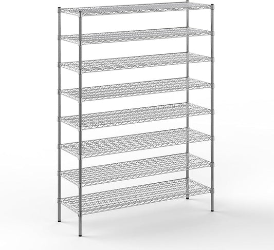 18" Deep x 54" Wide x 74" Height Wire Shelving Kit | 8-Tier | NSF Commercial Storage Rack Unit