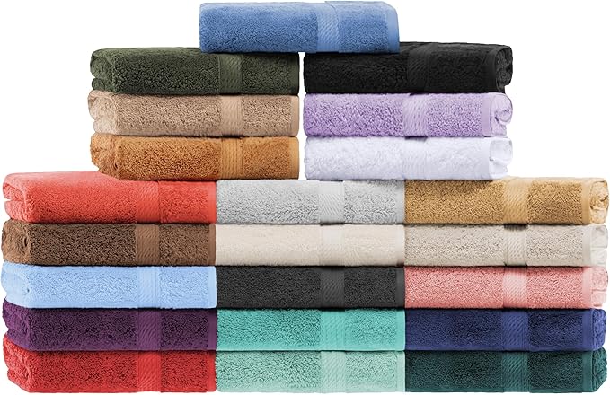 BNM Egyptian Cotton Heavyweight Towels, Ideal For Bathroom, Shower, Spa, 800 GSM Bath Towels, Highly-Absorbent, Luxury Bathroom Essentials, Ultra-Soft Plush Home Basics, Bath Towel Set of 4, Red