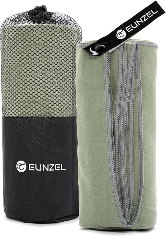 Eunzel Quick Dry Camping Towel, Microfiber Travel Towel Super Absorbent Fast Drying Towel for Camping, Beach, Gym, Backpacking, Yoga & Swimming(40" x 72", Army Green)