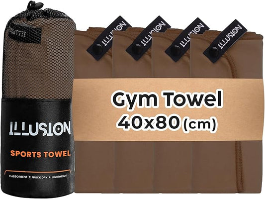 illusion Small Microfiber Gym Towels for Men and Women Active Sports (32" L x 16''W)-Lightweight Quick Dry Gym Towel for Sweat-Workout Towels Ideal for Yoga, Camping, Running, and Outdoor Activities