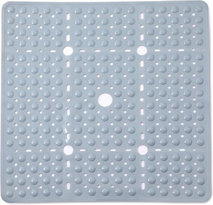 ENKOSI Large Square Shower Mat – Non-Slip Shower Floor Mat for Bathroom Shower Stalls – Anti-Slip Square Bath Mat for Smooth Surfaces – 27 x27 Inch Coverage (Mint Green 27x27)