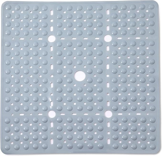 ENKOSI Large Square Shower Mat – Non-Slip Shower Floor Mat for Bathroom Shower Stalls – Anti-Slip Square Bath Mat for Smooth Surfaces – 27 x27 Inch Coverage (Mint Green 27x27)