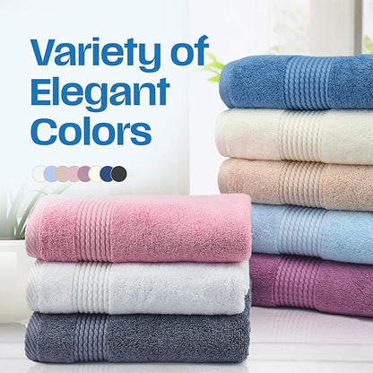 East'N Blue Lara Premium Bath Towel Set 6 Piece - Soft & Highly Absorbent Bathroom Towel Set, 100% Luxury Turkish Cotton, Flannel Bath Towels, 1 Bath Towel, 1 Hand Towel, 4 Washcloths - Dark Gray
