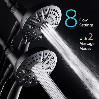AquaDance New Magnetic Guidance Docking System - High-Pressure 8-setting Handheld Shower Head with Giant 5 inch Face, Magnetic Bracket, Extra-long 72 inch Stainless Steel Hose/ORB Finish