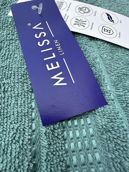 Melissa Linen, Fingertip Towels 4 Pack, 100% Turkish Cotton, Small Hand Towels for Body and Face, 12 x 18 in, Soft and Absorbent, Quick Dry, (Maldive Green Fingertip Hand Towels)
