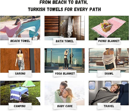 Bazaar Anatolia Turkish Bath Towel – 100% Cotton, Quick Dry, Sand Free Towel for Bathroom, Hot Tub, Decor, Cream – Oversized 71x39 Inches – Diamond Beige