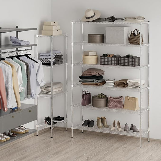 18" Deep x 54" Wide x 86" Height Wire Shelving Kit | 6-Tier | NSF Commercial Storage Rack Unit