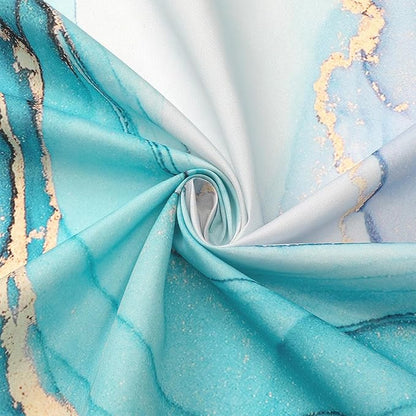 Gibelle Abstract Marble Shower Curtain, Watercolor Pink Turquoise Shower Curtain for Bathroom, Modern Ink Art Decor Waterproof Fabric Shower Curtain Set with Hooks, 71x71