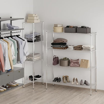 18" Deep x 54" Wide x 64" Height Wire Shelving Kit | 4-Tier | NSF Commercial Storage Rack Unit