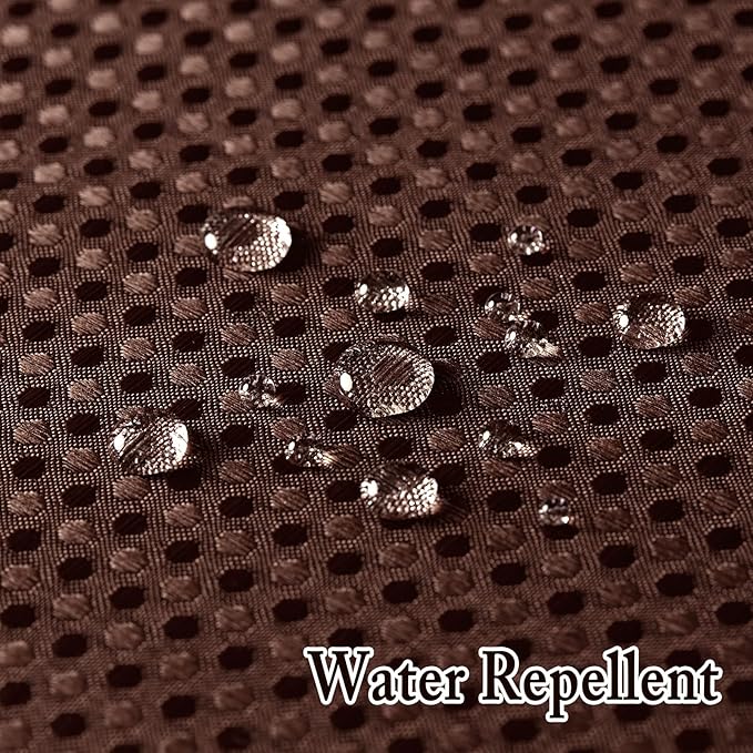 Gibelle Extra Long Shower Curtain 72x86, Waffle Weave Bathroom Shower Curtain with Snap-in Fabric Liner Set, No Hooks Needed, Hotel Style with Mesh Top Window, Brown