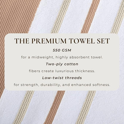 Great Bay Home Decorative Oversized Bath Sheet Set - Luxury Cotton 2 Pack 68x35 Extra Large Towels - Luxurious, Ultra-Soft, Durable Towels for Bathroom Decor (Dusty Rose/Cappuccino)
