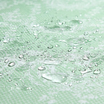 90 Inch Extra Long Shower Curtain - Chantilly Lace Design, Heavyweight Polyester, Grass Green to White Ombre, 72" W x 90" H