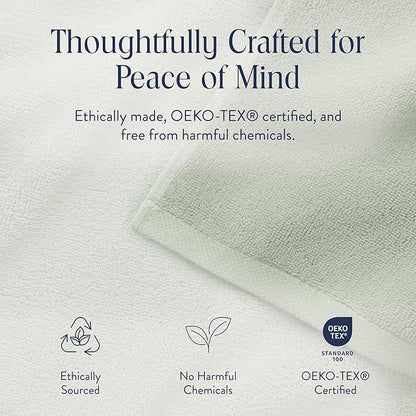 Brooklinen Super-Plush Turkish Cotton Hand Towels - Set of 2 - Cotton, 820 GSM, Highly Absorbent, Machine Washable, Perfect for Home & Bathroom (20" x 30", Aloe Green)