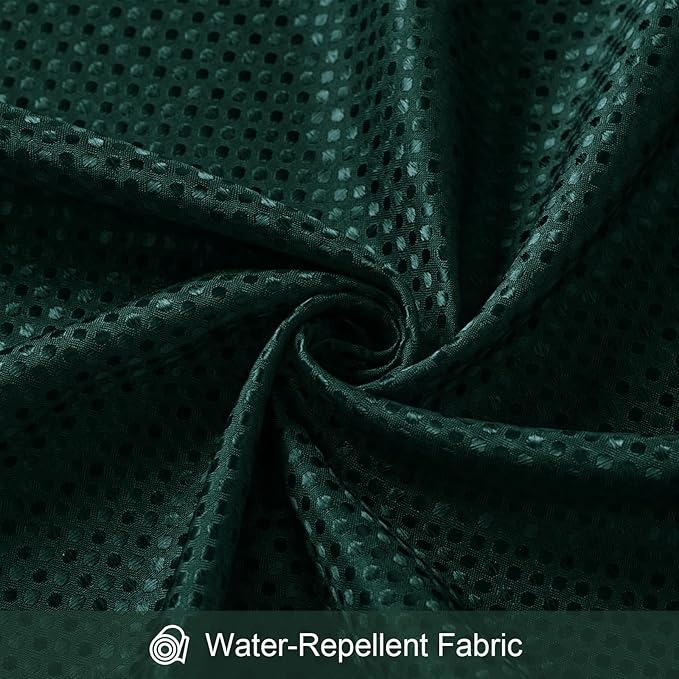 3 in 1 Long Dark Green Shower Curtain Set-72 W x 78 H, Modern Waffle and PEVA Liner Set with 12 Stainless Steel Hooks, Waterproof Fabric for Bathroom