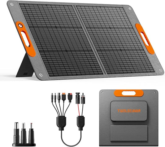 100W Portable Solar Panel for Power Station, 24% High Efficiency ETFE Foldable Solar Panel Charger, QC3.0, Type-C 60W, MC4 Output, IP65 Waterproof, for Outdoor Camping, RV, Emergency Power Supply