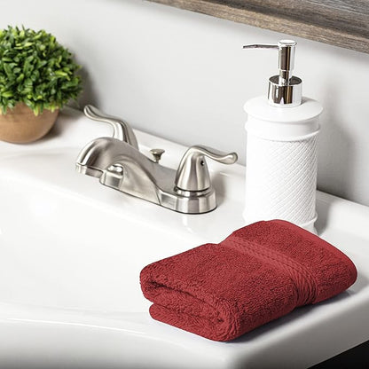 Superior Egyptian Cotton Pile 10 Piece Towel Set, Includes 2 Bath, 4 Hand, 4 Face Towels/Washcloths, Ultra Soft Luxury Towels, Thick Plush Essentials, Guest Bath, Spa, Hotel Bathroom, Red