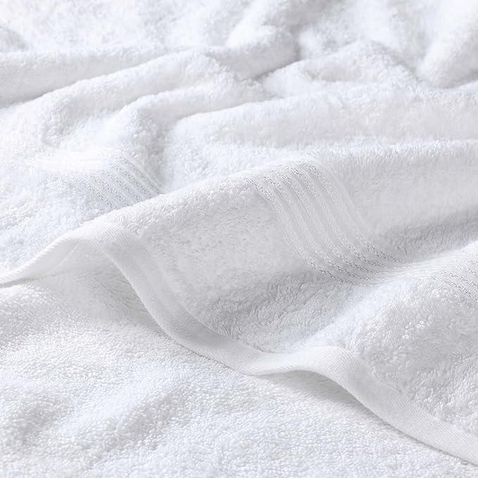 Superior Egyptian Cotton 2-Piece Bath Sheet Towel Set, Oversized Body Towels for Adults and Kids, Large Towel for Bath, Shower, Guest Bathroom, Spa, Gym, Resort, Essentials, Airbnb, White