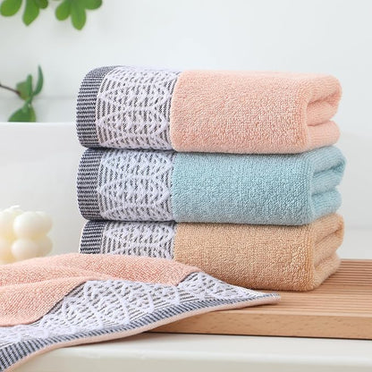 2 Pack Decorative Hand Towels, Leaf Design Cotton, Soft Absorbent Quick-Drying for Bathroom, Kitchen Decor, 13 x 30 Inches (Blue - 2 Pack)
