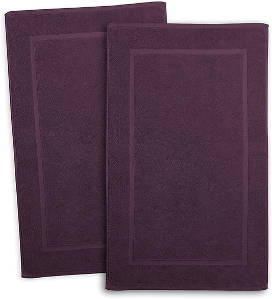 Hearth & Harbor Bath Mat Towels - 100% Ring Spun Cotton Luxury Towels - Ultra Soft & Highly Absorbent, Bathroom Towels, Floor Mat - Purple