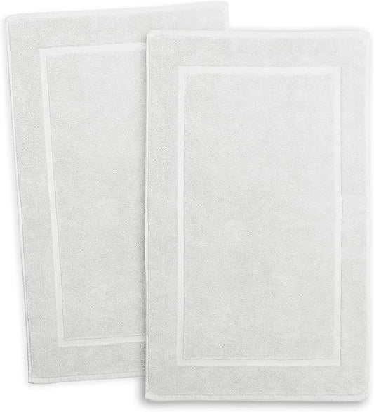 Hearth & Harbor Bath Mat Towels - 100% Ring Spun Cotton Luxury Towels - Ultra Soft & Highly Absorbent, Bathroom Towels, Floor Mat - White