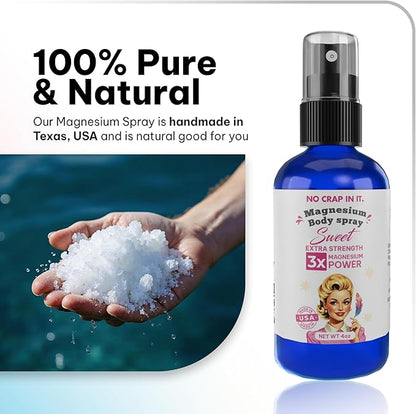 No Crap In It Magnesium Spray, Triple Action!- Your Way to Wellness | Immediate Relief with Our Unique Magnesium Glycinate, Citrate, Chloride Blend Spray (Sweet)