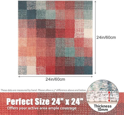 Shower Mat Bathtub Mat Non-Slip - 24x24 Inch, Soft Comfort Bath Mat with Drainage Holes, PVC Loofah Massage Bathmat for Shower, Tub, Bathroom, Wet Areas, Quick Drying