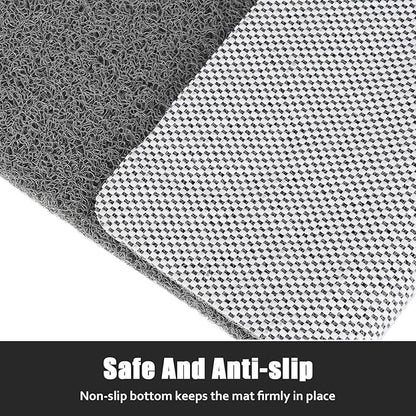 Square Shower Mat Non Slip: 31x31 Inch Extra Large Shower Floor Mat with Drain Hole in Middle - Soft PVC Loofah Bath Mat for Shower - Anti Slip Shower Stall Mat for Elderly and Kids