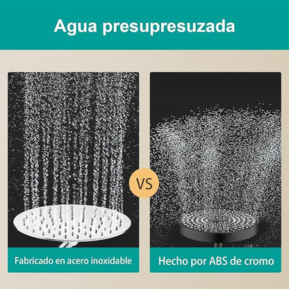 All Metal Rain Shower Head - Heavy Duty Stainless Steel, Easy Install, High Water Flow, Ultra-Thin Modern Design for Bathroom (Chrome, 8)