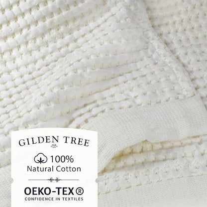 GILDEN TREE Waffle Bath Sheet Quick Dry Towel, Thin Luxury Bath Towels, Bath Sheets 40x80 Large Bath Towels, Modern Style (Cream)