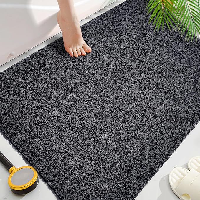 Shower Mats Non Slip for Elderly, 24x32’’Lager Loofah Loofah Bath Mats for Shower, Non-Slip Bath Mat for Elderly-Black