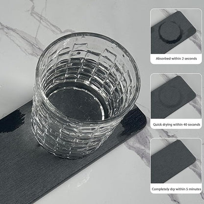 2 Pcs Water Absorbing Stone Trays, Kitchen/Bathroom Sink Soap Dish, Diatomite Tray Used for Hand Soap & Cosmetic Bottles in The Modern Home, 3.15" W x 8.7" L, Dark Gray