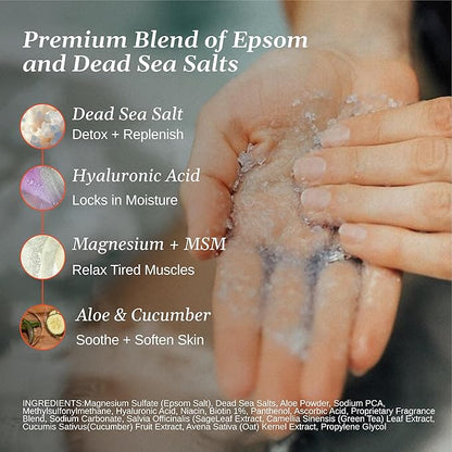 Relax Spa & Bath, Epsom & Dead Sea Salts, Aromatherapy Bath Salts for Hot Tub, Bath, or Spa, Infused with Magnesium, Honey Mango Scent
