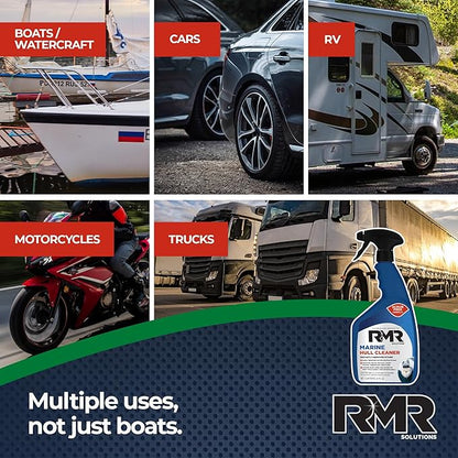 RMR Marine Hull Cleaner, Heavy Duty Boat Wash for Cleaning Slimy & Grimy Surfaces, Rust, Stain, & Water Spot Remover, 24 Ounce Spray
