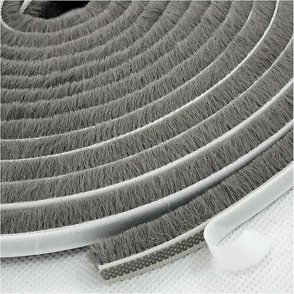 Weather Stripping Brush for Sliding Windows/Doors Frame Side,Pile Self Adhesive Weatherstrip Seal Strip Sealer Draft Stoppers (33ft x11/32 Backing x 11/32 Brush inch, Grey)