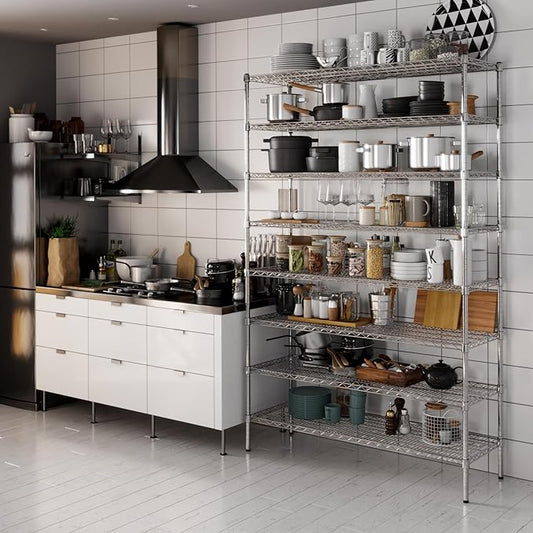 18" Deep x 54" Wide x 86" Height Wire Shelving Kit | 8-Tier | NSF Commercial Storage Rack Unit
