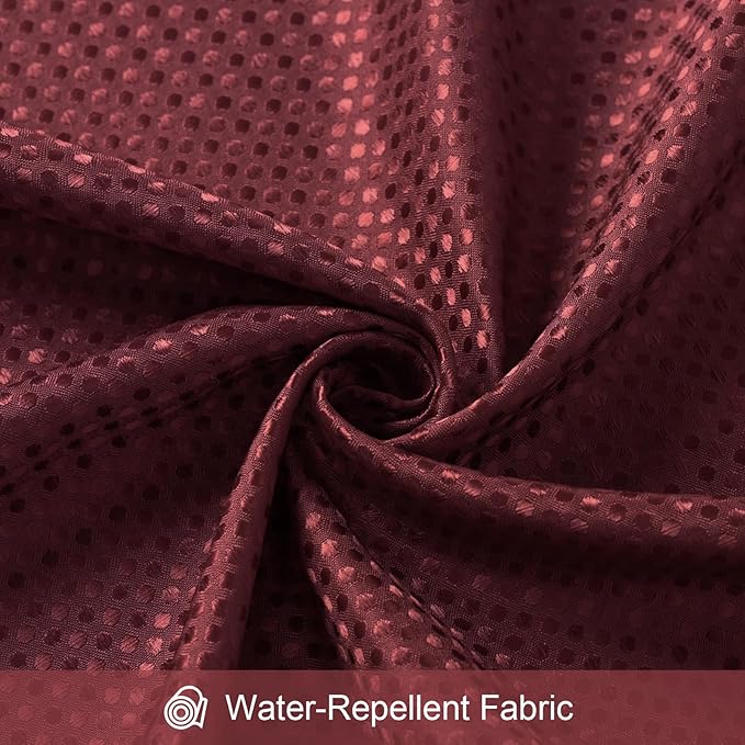 3 in 1 Long Burgundy Shower Curtain Set-72 W x 78 H, Modern Waffle and PEVA Liner Set with 12 Stainless Steel Hooks, Waterproof Fabric for Bathroom