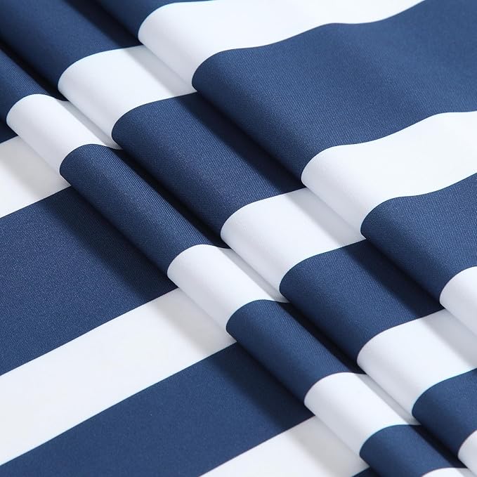 72x90 Inch Extra Long Shower Curtain, Blue and White Ombre Striped Waterproof Fabric, Modern Hotel Spa Design with 12 Rustproof Grommets & Weighted Hem