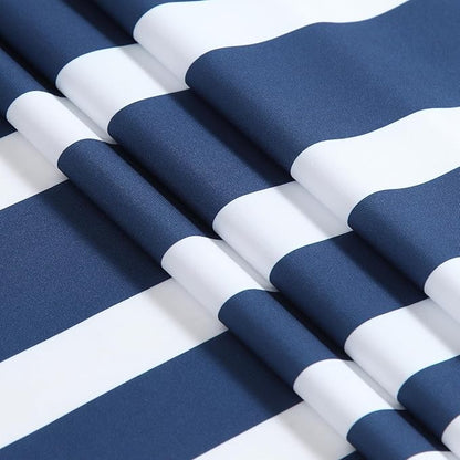 Blue and White Striped Shower Curtain 72x72 Inches, Waterproof Fabric with Modern Gradient Lines, 12 Rustproof Grommets & Weighted Hem