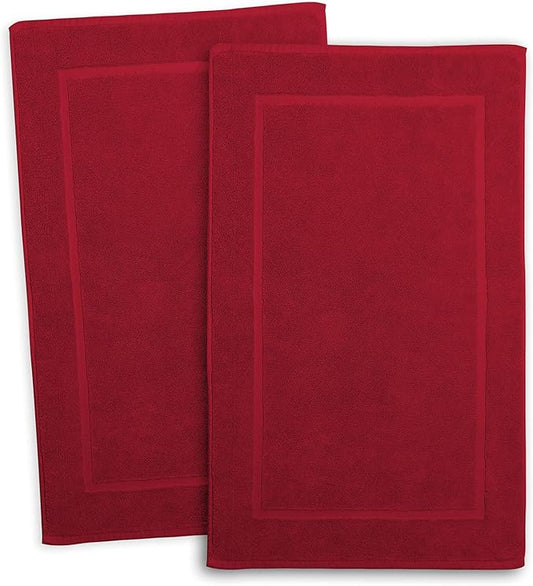 Hearth & Harbor Bath Mat Towels - 100% Ring Spun Cotton Luxury Towels - Ultra Soft & Highly Absorbent, Bathroom Towels, Floor Mat - Red