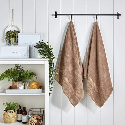 Christy Supreme Hygro 6 Piece Towel Set | Mocha Brown | 100% Luxury Supima Cotton | Ultra Soft | Super Absorbent | 650GSM | 2 Bath Towels 2 Hand Towels 2 Face Cloths